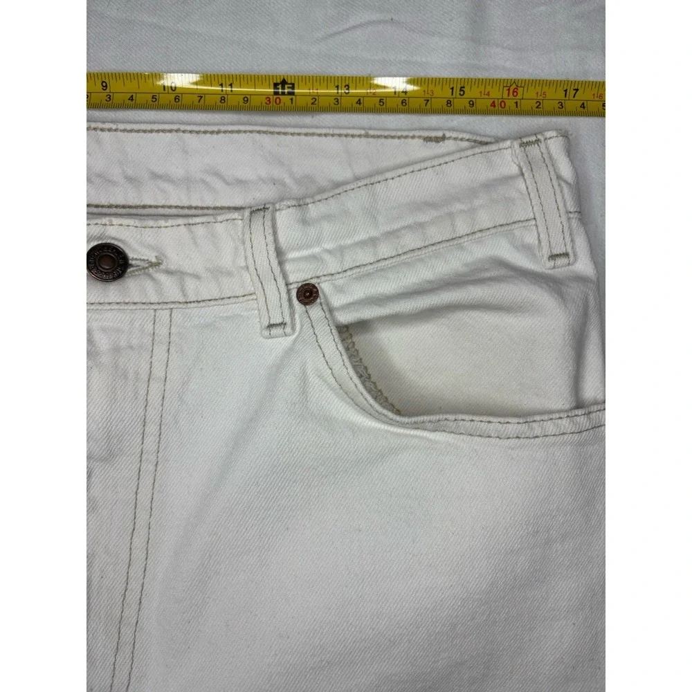 Vintage Levi's 550 Jeans Men's 34x32 White Orange Tab‎ Denim Made in USA 90s